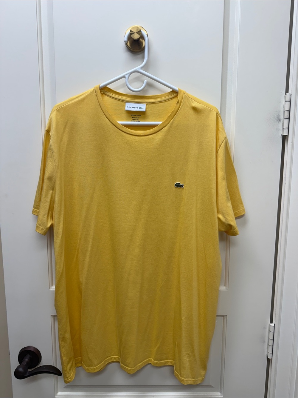 Lacoste Men's Yellow Short Sleeve Crewneck Tee